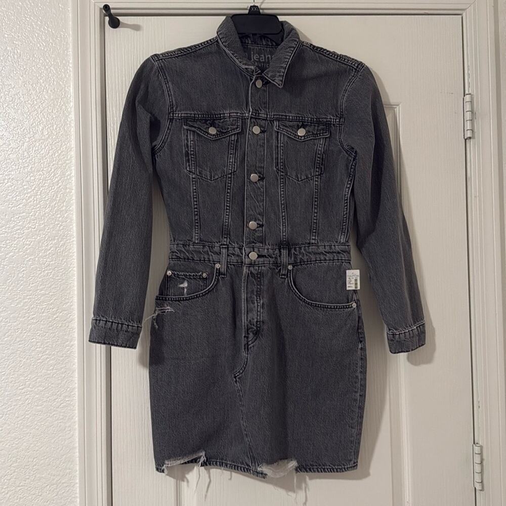 NEW Maurices Black Distressed Denim Dress Women’s XS Jean Dress NWT